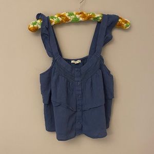 American Eagle blue ruffle style tank top. XS